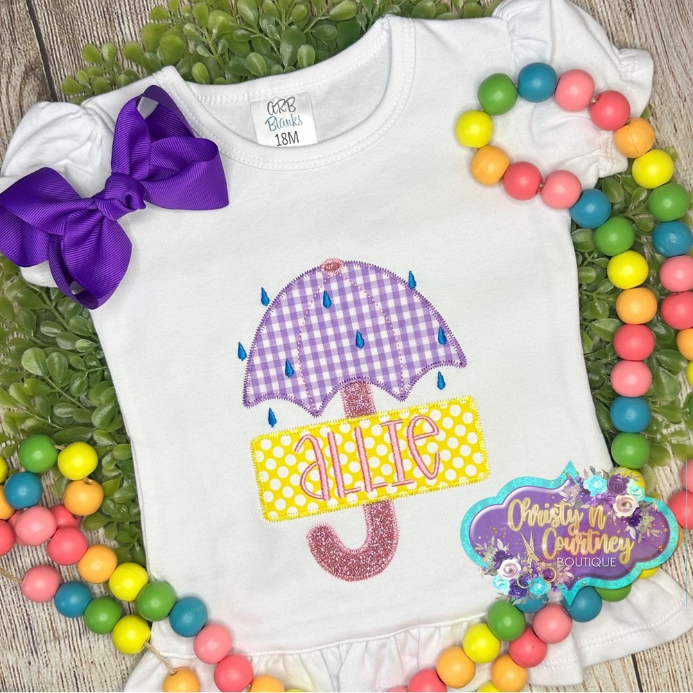 Allie Personalized Size 18 months ARB Blanks short sleeve ruffle shirt